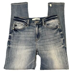 KanCan Women's Clanton High Rise Mom Fit Size 25 - Medium‎ Blue